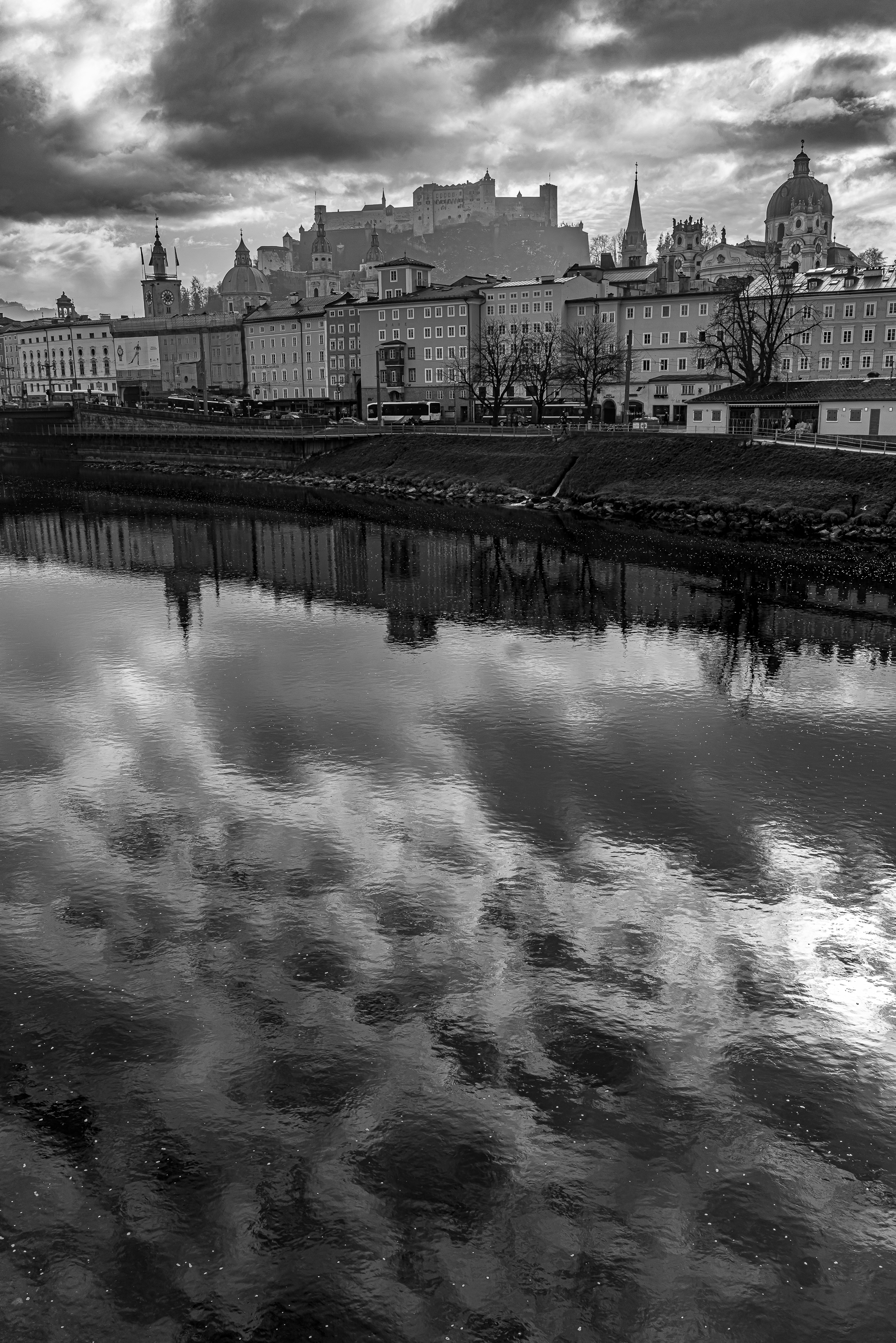 Reflection of Salzburg in the water