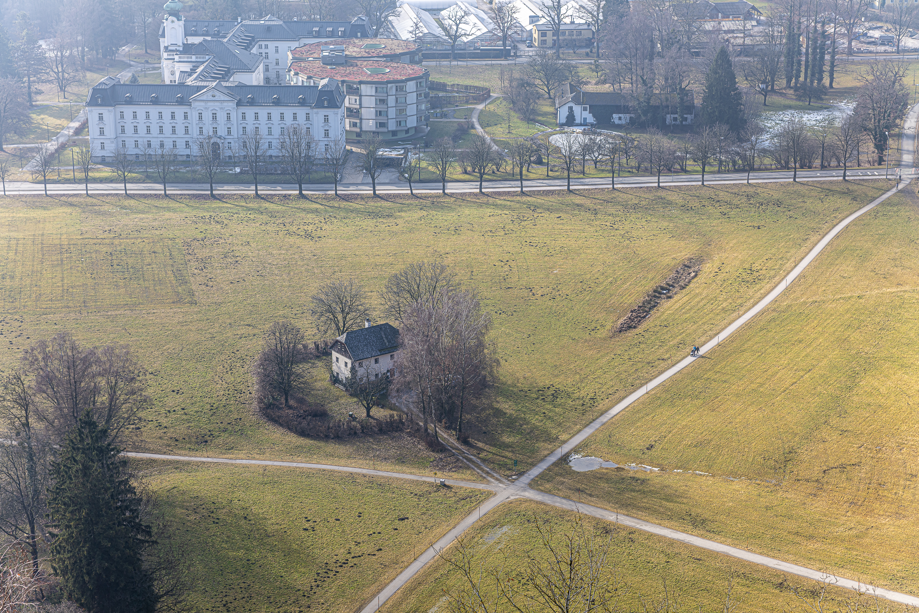 Southern view from the fortress, fields and houses