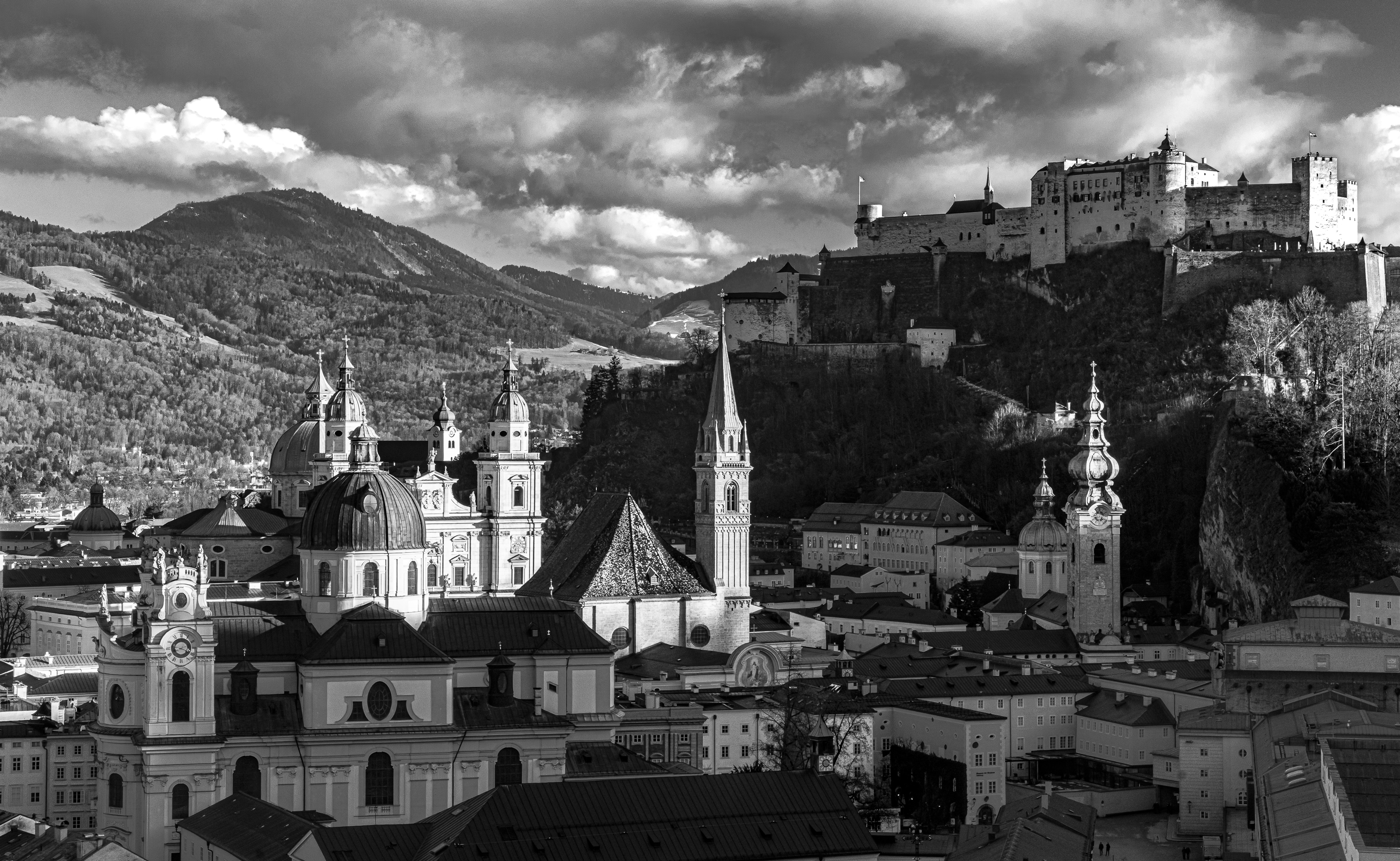 Panoramic view of Salzburg from the Mönchsberg
