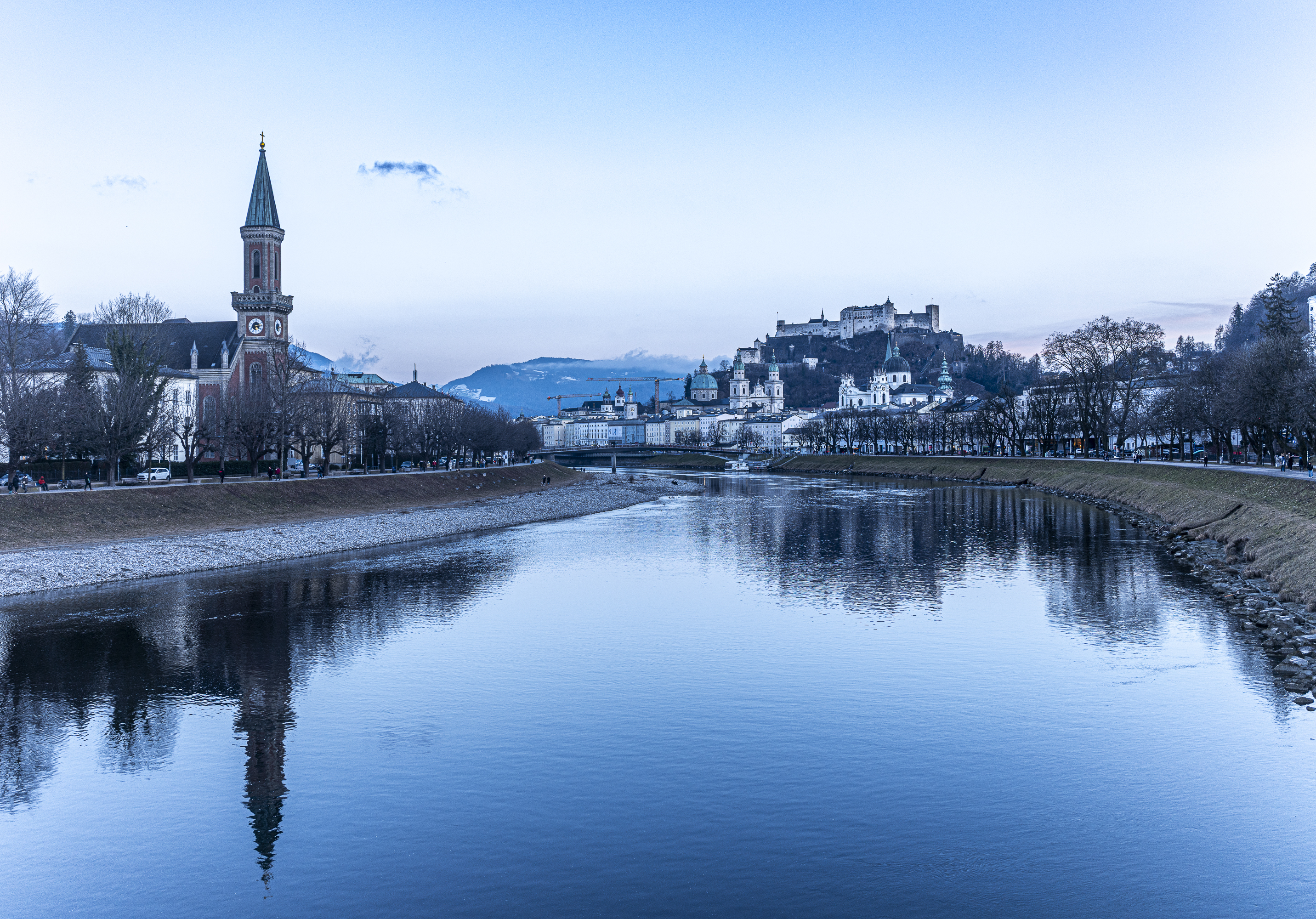 The Salzach in the blue hour