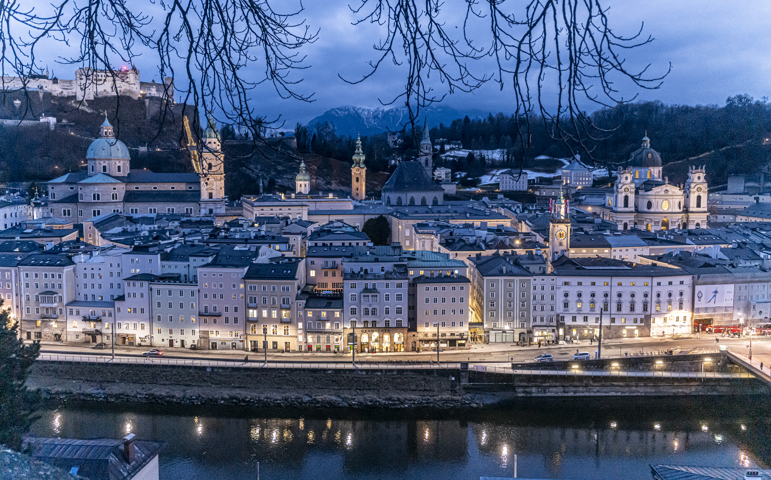 Nocturnal Salzburg from the river